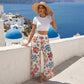 👖 🌸Damen geblümte Weitbeinhose mit elastischem Taillenbund – fließender atmungsaktiver Stoff für Sommerstadt & Urlaub✨