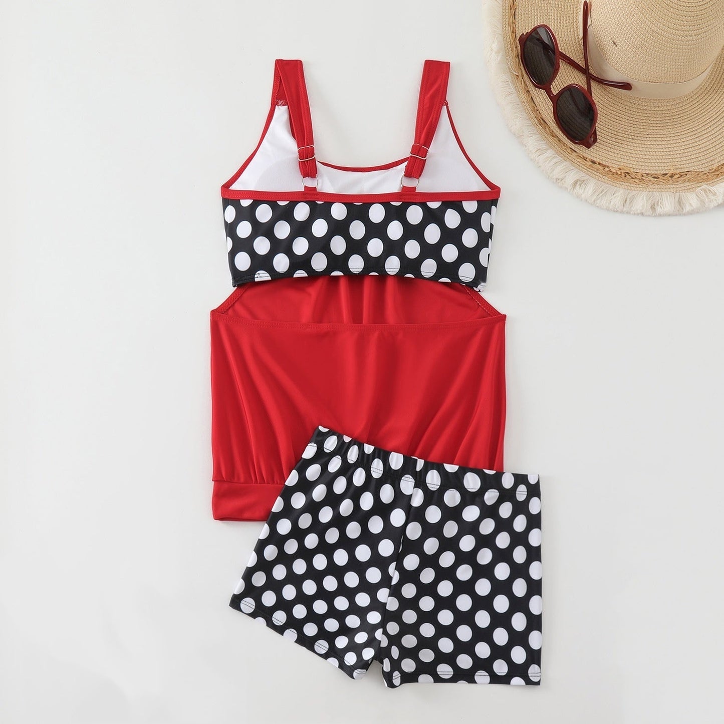 🏖️ Zweiteiliges Tankini-Set mit Polka-Dots & Bauchkontrolle – Figurformender Damen-Badeanzug für Strand & Pool 👙