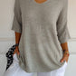 🌸 60% RABATT! 🧶 Unifarbenes Gestricktes Top mit V-Ausschnitt – Frühjahrsverkauf – Weich & Bequem, Zeitloser Look & Vielseitig Kombinierbar 👚