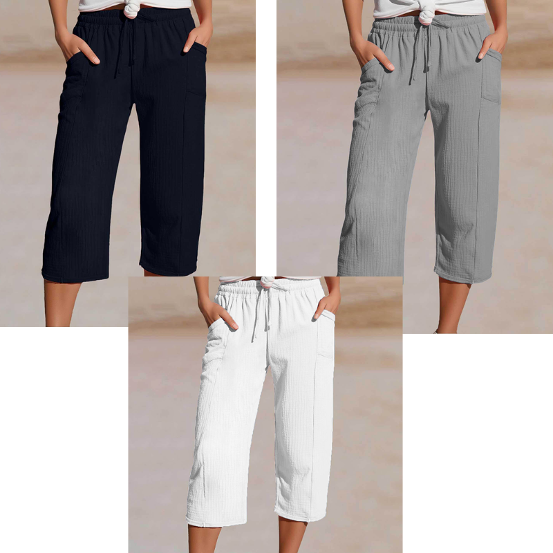 ✨ Leichte Damen-Capri mit Falten & verstellbarem Bund – Premium-Qualität für den Alltag!