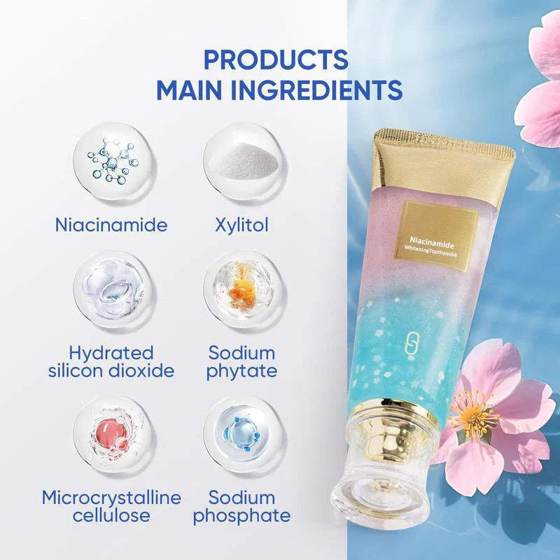 Niacinamid-Zahnpasta für strahlend weiße Zähne🦷Perlweiße Zähne🦷Die neue Geheimwaffe für Ihr Lächeln!
