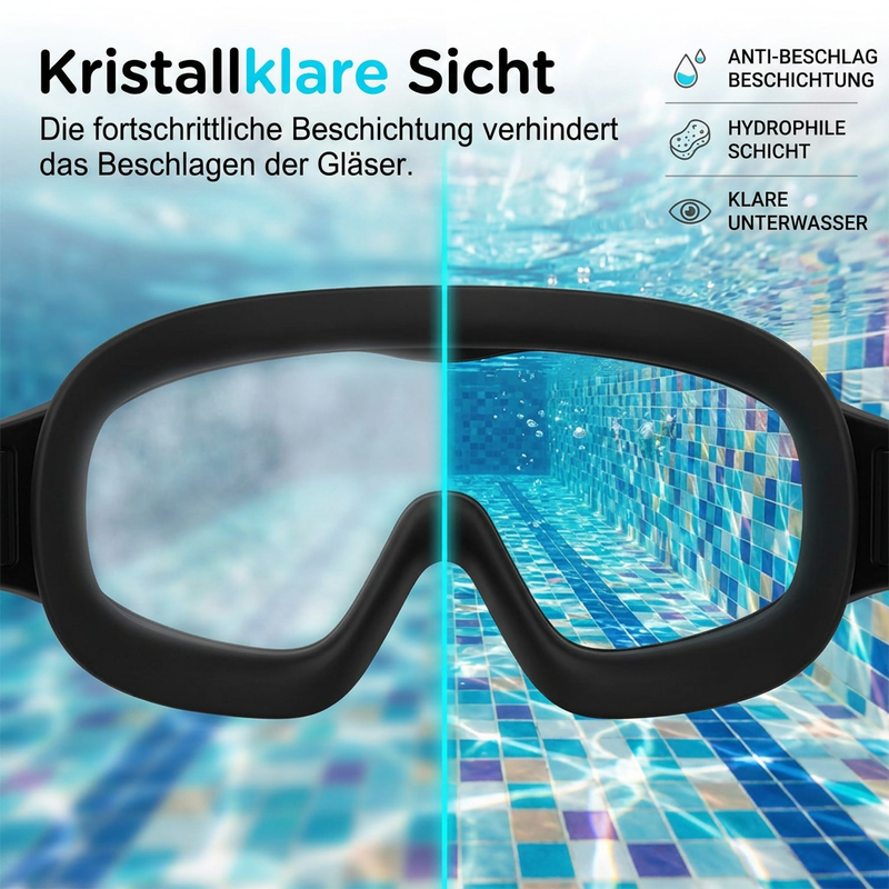 ⏰ Nur noch heute 50% Rabatt! 🏊 Kinder Schwimmbrillen Set 2 Stück, Anti-Beschlag & UV-Schutz, Weitwinkel-Glas mit Silikon-Dichtung & integrierten Ohrenstöpseln, bequemer Sitz für Jungen & Mädchen ✨