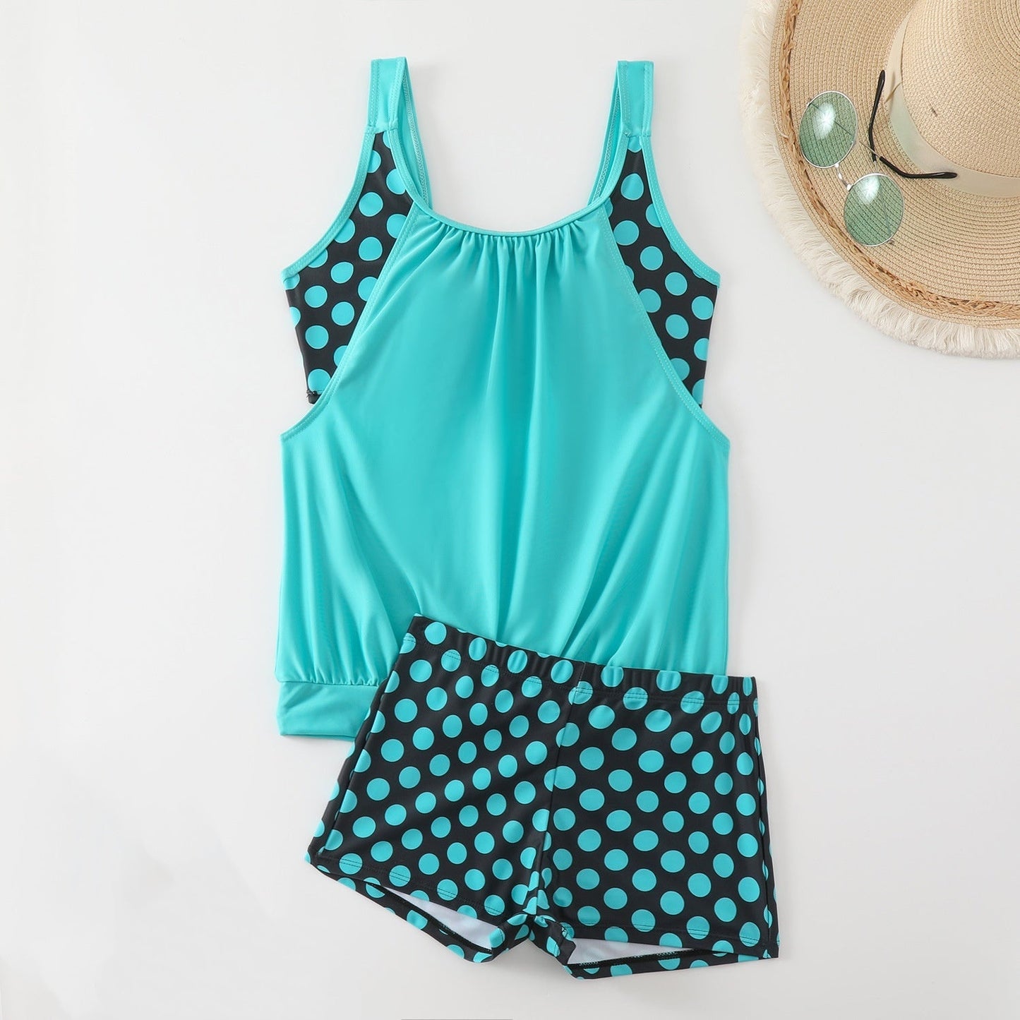 🏖️ Zweiteiliges Tankini-Set mit Polka-Dots & Bauchkontrolle – Figurformender Damen-Badeanzug für Strand & Pool 👙