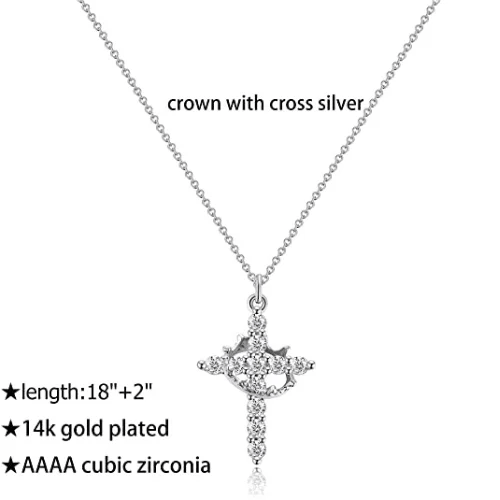 Kette mit Krone und Kreuzanhänger
