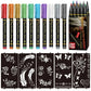 🎨50% OFF NOW! Temporary Tattoo Markers for Skin – Long-Lasting Waterproof Body Art Tattoo Pens, DIY Temporary Tattoo Kit for Parties, Festivals, Halloween & Cosplay