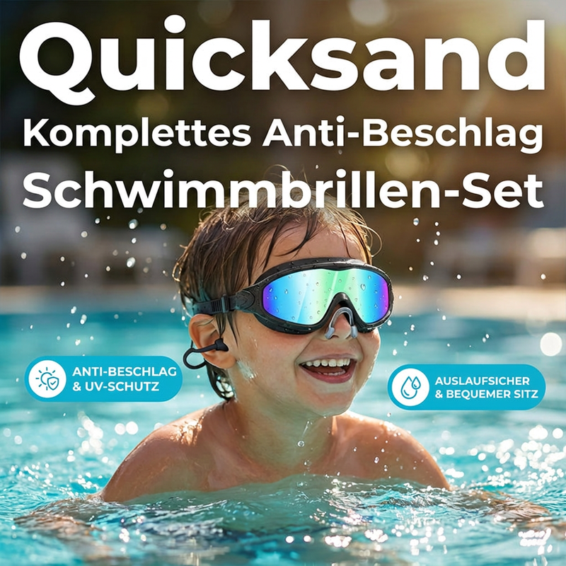 ⏰ Nur noch heute 50% Rabatt! 🏊 Kinder Schwimmbrillen Set 2 Stück, Anti-Beschlag & UV-Schutz, Weitwinkel-Glas mit Silikon-Dichtung & integrierten Ohrenstöpseln, bequemer Sitz für Jungen & Mädchen ✨