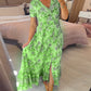 💃Heiss 50% Rabatt🔥Kostenloser Versand - Bequemes V-Ausschnitt Blumenkleid🌷
