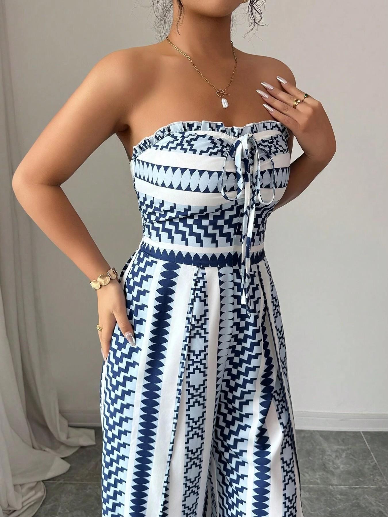 ✨Damen Jumpsuit Schulterfrei Floral im Boho-Stil – Eleganter Sommer-Overall mit Bardot-Ausschnitt – 50% Rabatt