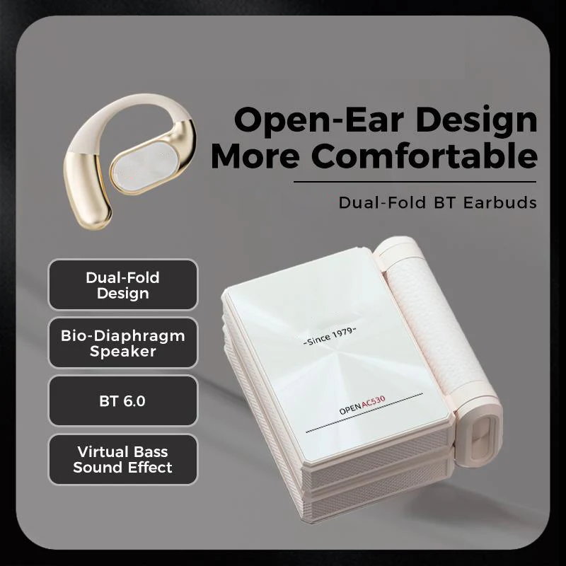 🔥 50% RABATT | Faltbare Open-Ear Bluetooth Kopfhörer 🎧 145h Akku, IPX5 wasserdicht für Sport & Alltag