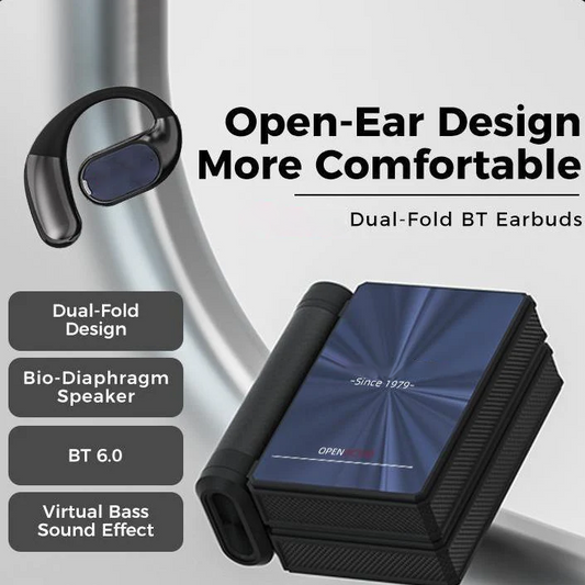 🔥 50% RABATT | Faltbare Open-Ear Bluetooth Kopfhörer 🎧 145h Akku, IPX5 wasserdicht für Sport & Alltag