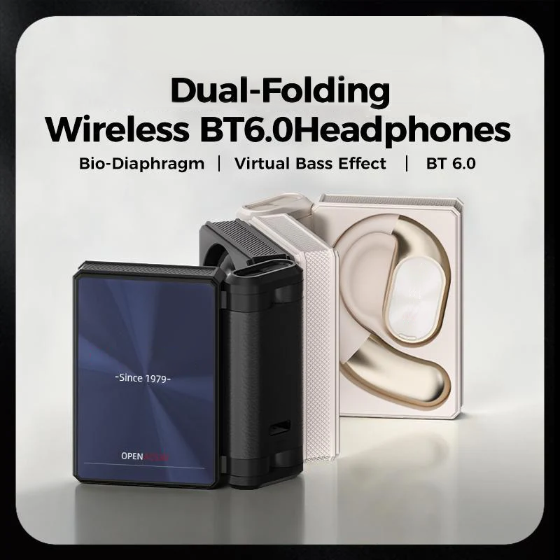 🔥 50% RABATT | Faltbare Open-Ear Bluetooth Kopfhörer 🎧 145h Akku, IPX5 wasserdicht für Sport & Alltag