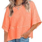 👕 LIMITIERTER 50% RABATT! Einfarbiges Patchwork-T-Shirt für Damen – Lockerer Schnitt, weite 5-Punkt Trompetenärmel, 3 Trendfarben