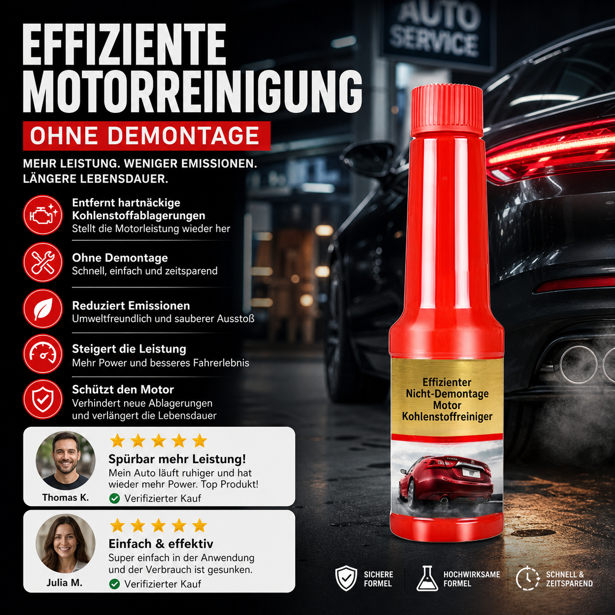 🚗 LIMITIERTER 50% RABATT! Motor-Karbonreiniger ohne Ausbau – Tiefenreinigung, reduziert Abgase & steigert Motorleistung