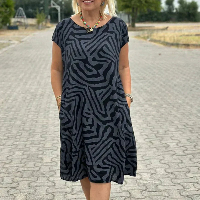Lässiges Boho-Vintage-Kleid mit Print💃