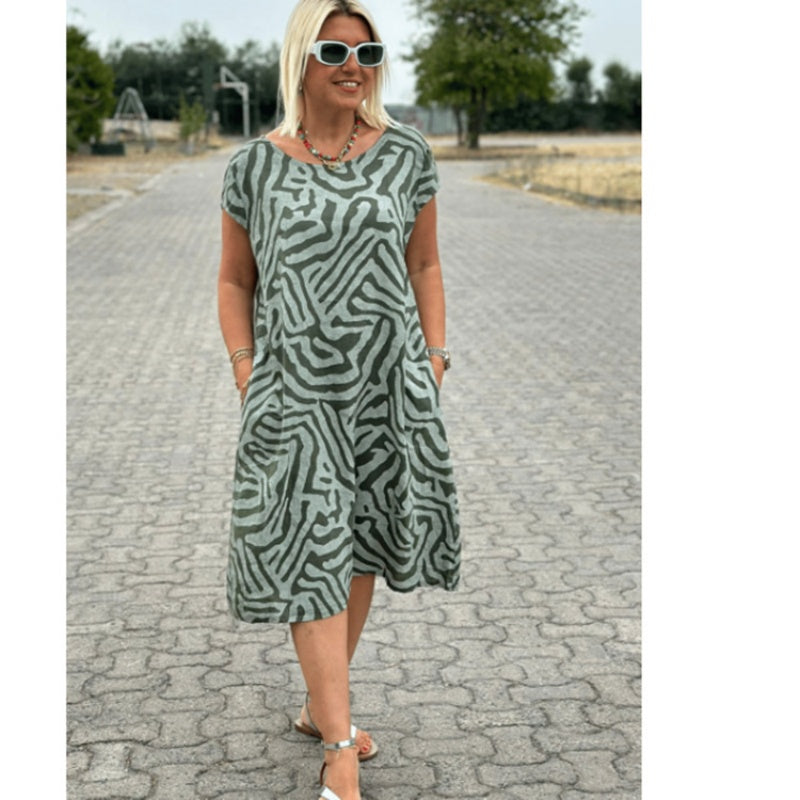 Lässiges Boho-Vintage-Kleid mit Print💃