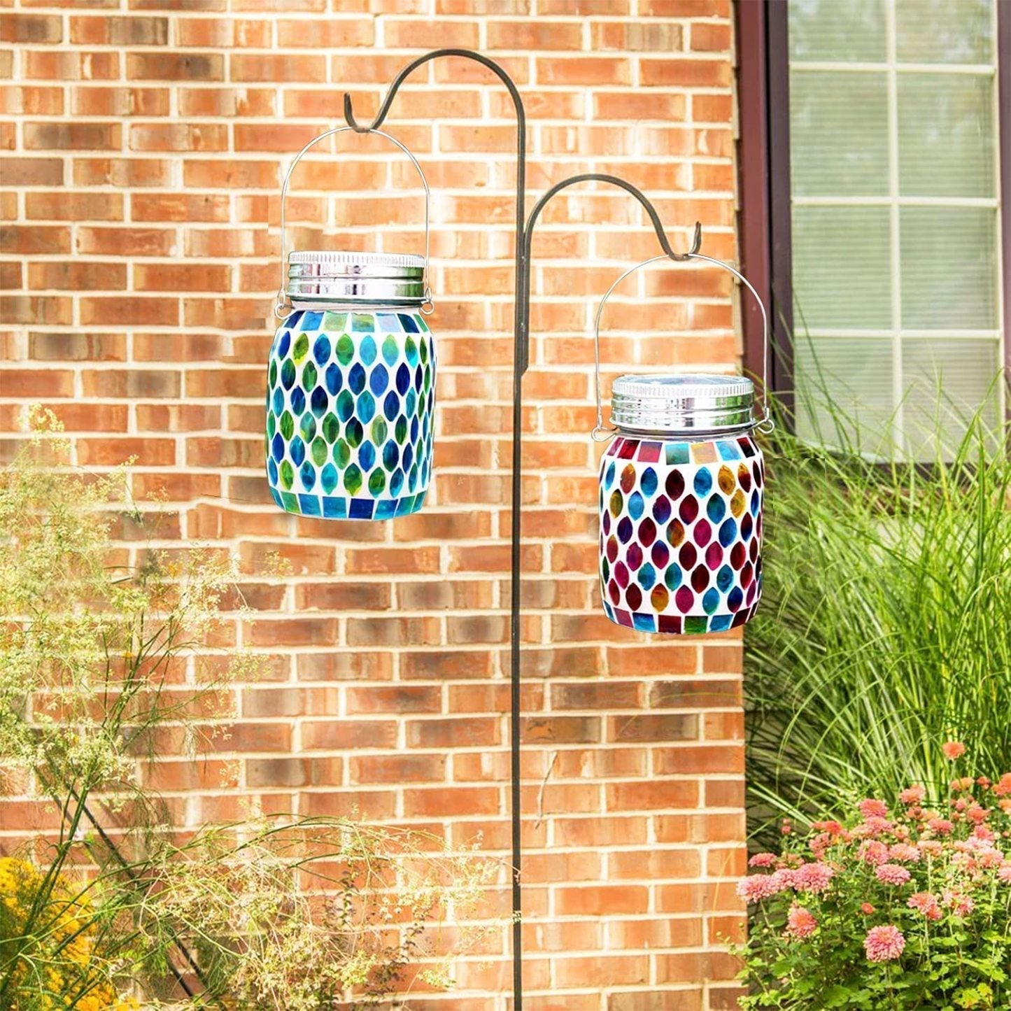 🌈 50 % RABATT FÜR BEGRENZTE ZEIT! 💝 Wasserdichte Solar Laterne im Mosaik-Glas Design – Automatische LED Nachtleuchte für Garten, Terrasse, Balkon & Camping