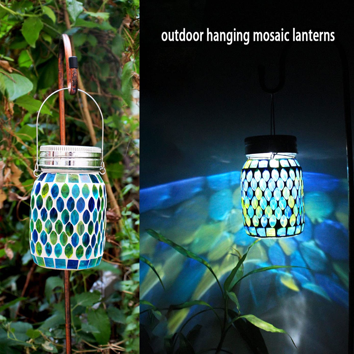 🌈 50 % RABATT FÜR BEGRENZTE ZEIT! 💝 Wasserdichte Solar Laterne im Mosaik-Glas Design – Automatische LED Nachtleuchte für Garten, Terrasse, Balkon & Camping