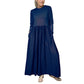 Fließendes Midikleid aus Strick mit vollen Ärmeln