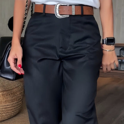 🔥 Letzter Tag! 50% Rabatt Damen High-Waist Gerade Blazerhose 🖤 Lässig & vielseitig für Büro & Alltag