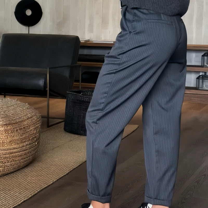 🔥 Letzter Tag! 50% Rabatt Damen High-Waist Gerade Blazerhose 🖤 Lässig & vielseitig für Büro & Alltag