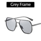 Sonnenbrille mit unregelmäßigem Rahmen und polarisierten Gläsern mit UV-Schut