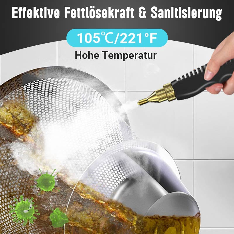 🧹 LIMITIERTER 57% RABATT! 2500W Hochdruck-Dampfreiniger mit 1L Glas-Wasserbehälter – Chemiefreie Hochtemperaturreinigung für Küche, Bad und Haushalt