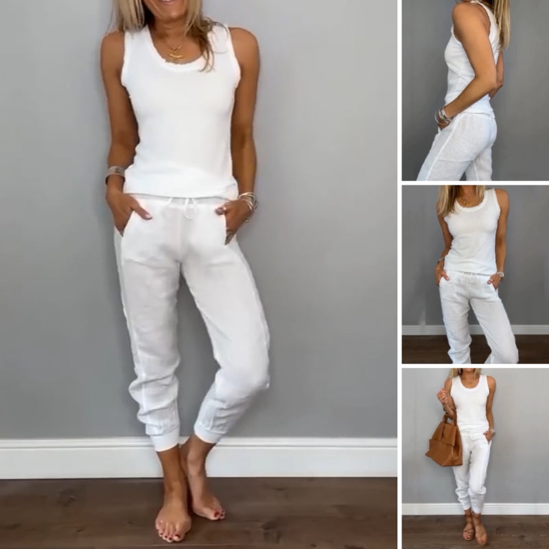 🌿Zweiteiliges Set in Volltonfarbe für Damen