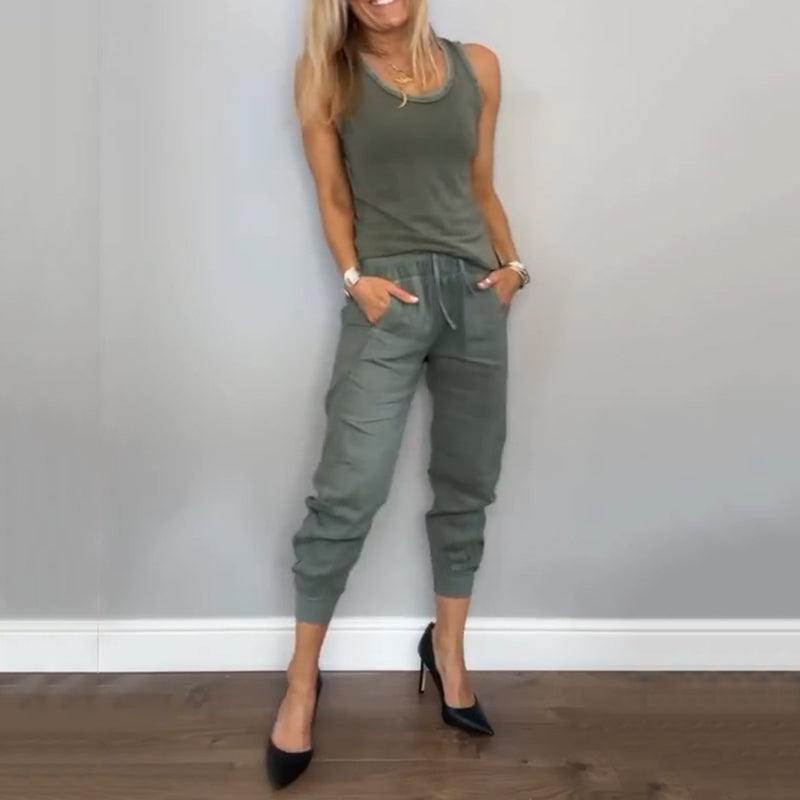🌿Zweiteiliges Set in Volltonfarbe für Damen
