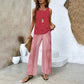 🌿 50 % RABATT FÜR BEGRENZTE ZEIT! 🩱 Damen 2-Teiler Sommer-Set – Ärmelloses Top mit asymmetrischem Saum + bedruckte Weitbeinhose, luftig für Urlaub & Alltag 💙