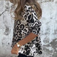 Damen Leopard Print Rundhalsausschnitt Stretch Top