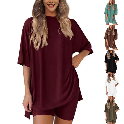 🔥 Letzter Tag! 57% Rabatt 2-teiliges Damen Sommer Set 🩳 Lockeres Oversize-Shirt + Shorts