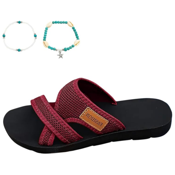 🔥Bequeme Damen-Sandalen mit flacher Sohle – Offene Zehenpartie, atmungsaktives Mesh für breite Füße im Sommer💖