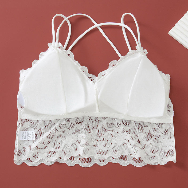 Damen-Spitzen-Bralette- und Höschen-Set