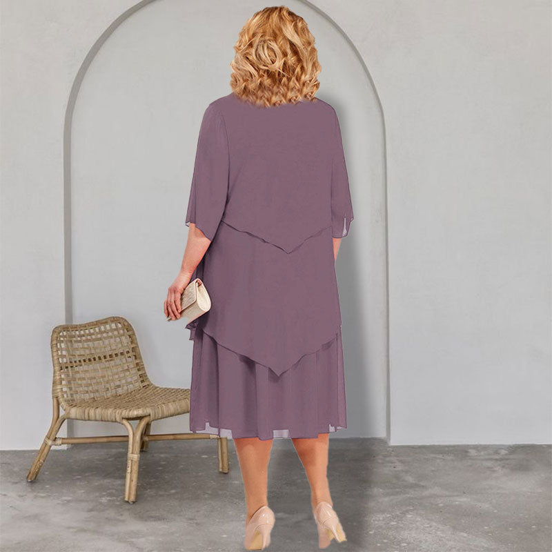 🔥57% Rabatt👗Midikleid im Lagen-Look in großen Größen