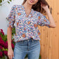 🌸 FLASH-SALE: 50% AUF BLUSEN! 🌸 Blumenprint Damenbluse ✨ V-Ausschnitt Puffärmel Sommer Tunika | Luftige Kurzarm Bluse für Alltag & Urlaub