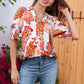 🌸 FLASH-SALE: 50% AUF BLUSEN! 🌸 Blumenprint Damenbluse ✨ V-Ausschnitt Puffärmel Sommer Tunika | Luftige Kurzarm Bluse für Alltag & Urlaub