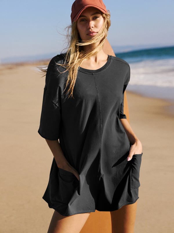 💐 50 % RABATT FÜR BEGRENZTE ZEIT! 💃 Lässiger Oversize Romper mit offenem Rücken – Figurformender Schnitt, praktische Tasche, luftiger Stoff für Alltag & Sommer