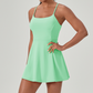 🏃‍♀️Sportliches Tennis-Kleid mit Spaghettiträgern & integrierten Shorts – Vielseitiges Kleid für Sport & Freizeit✨