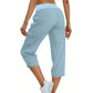 👖Damen 3/4-Cargohose mit hoher Taille & Kordelzug – Leichte Sommerhose mit vielen Taschen für Alltag & Outdoor🌸