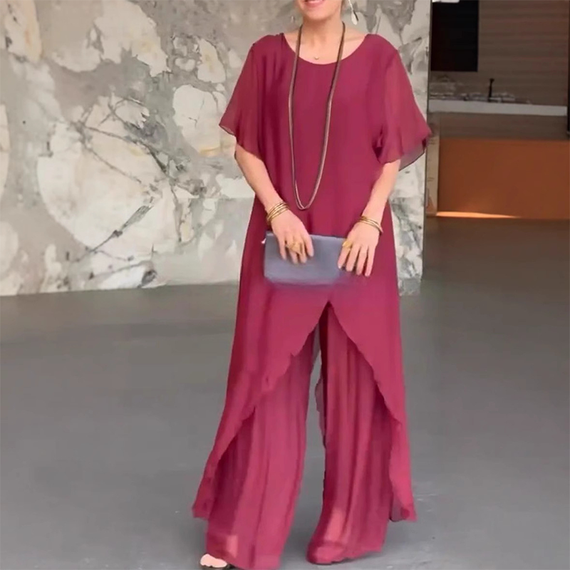 💥2025 HEISSER VERKAUF💥Damen-Set aus asymmetrischem Oberteil und lockerer Hose