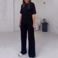🔥👚Schlichtes zweiteiliges Damen-Set mit kurzärmligem Oberteil und Hose