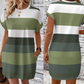 👗 Lässiges Streifen-Kleid mit Rundhals & Taschen – Bequem & atmungsaktiv!