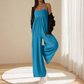 🏖️ 50 % RABATT FÜR BEGRENZTE ZEIT! ✨ Damen Träger Jumpsuit mit weitem Bein – Fließender Stoff, Taschen, minimalistischer Square-Ausschnitt für Strand, Urlaub & Alltag