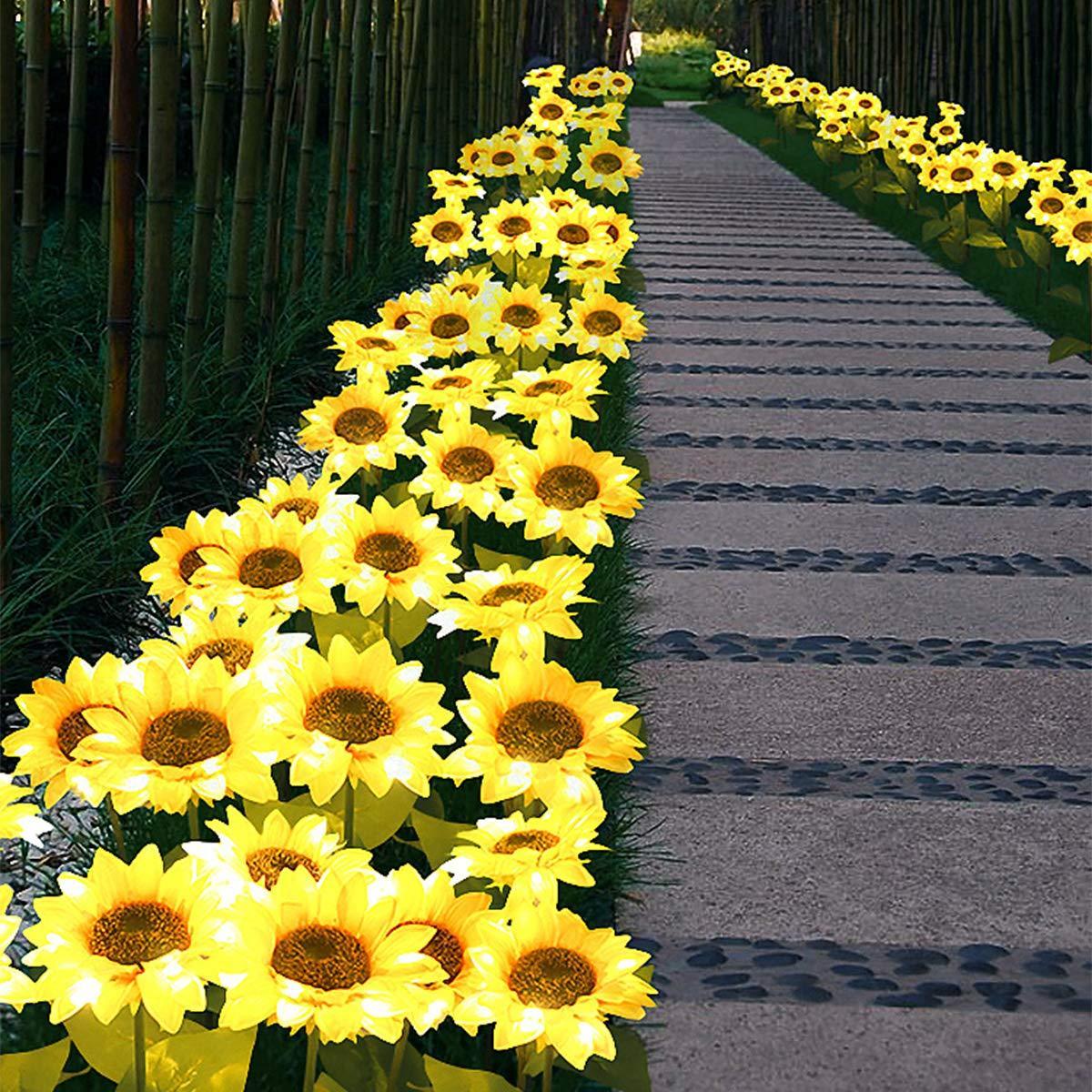 💥Diese Woche Sonderangebot - 💕🎁 - Wasserdichte Sonnenblumen-Solar-Gartenstehlerleuchten