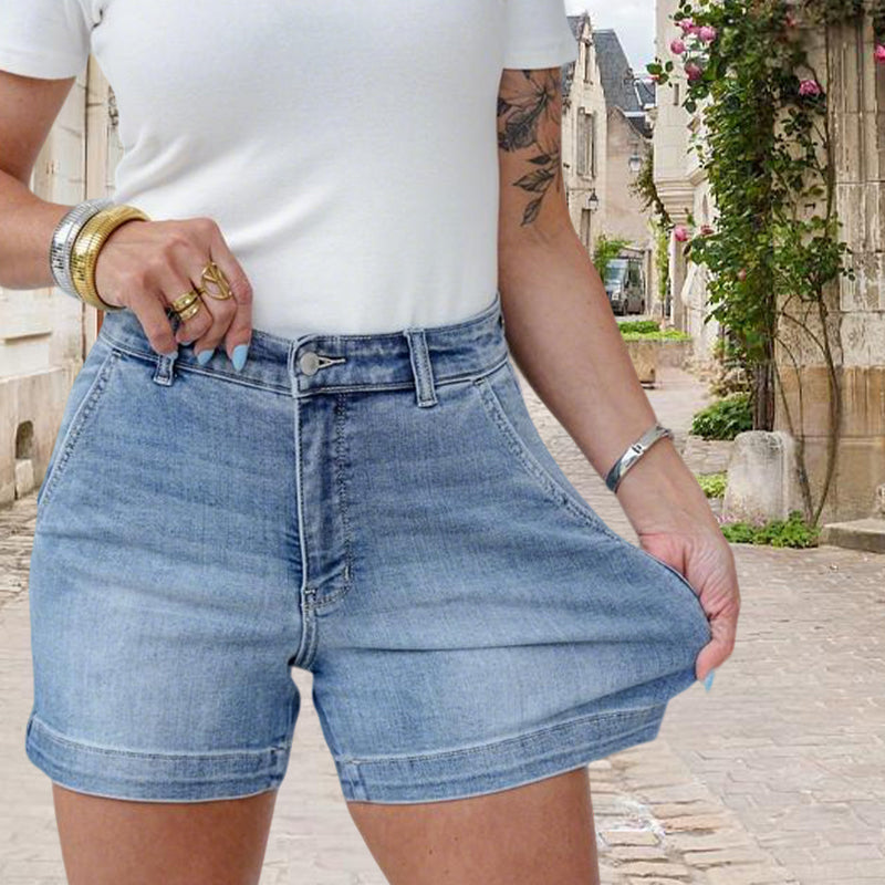 Damen Casual Stretch Denim Shorts