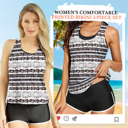 🏖️ 50% RABATT! 3-teiliges Tankini-Set mit Print – Bequem & modisch für Strand & Pool!