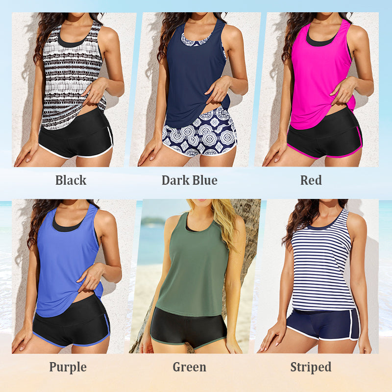 🏖️ 50% RABATT! 3-teiliges Tankini-Set mit Print – Bequem & modisch für Strand & Pool!