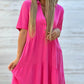 ☀️ 50 % RABATT JETZT! 👗 Damen Baumwoll-Leinen Kleid – Kragen mit Knopfleiste, Stufenrock, locker & atmungsaktiv für den Sommer 💛