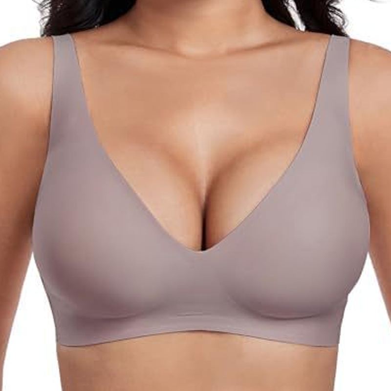⏳Begrenzte Zeit 50% Rabatt💥Nahtloser Push-up-BH mit tiefem V-Ausschnitt und ohne Bügel
