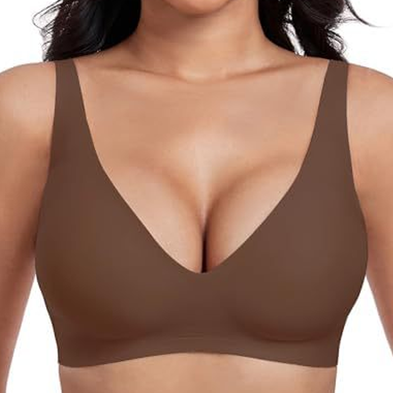 ⏳Begrenzte Zeit 50% Rabatt💥Nahtloser Push-up-BH mit tiefem V-Ausschnitt und ohne Bügel